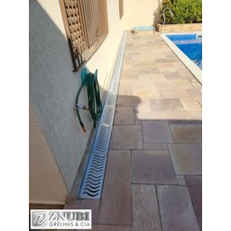 Ralo Pluvial 20x100 com Suporte e Grelha - Alumínio Escovado - 4