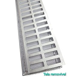 Ralo Pluvial 15x100 com Suporte e Grelha - Alumínio Escovado (2 Ralos 15x50) - 3