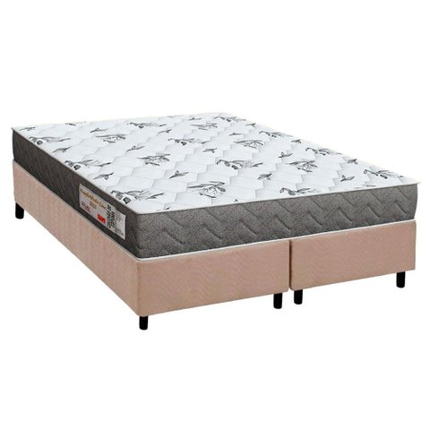 Conjunto Box Queen: Colchão Espuma Orthoflex D33 Comfortpedic Line Black + Base Crc Suede Clean(