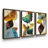 Quadros Decorativos Folhagens Sala Tons Amarelo Azul - 2