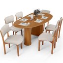 Ver imagem 1 de Mesa para Sala de Jantar Ourense com 06 Cadeiras Sala de Jantar Dara L02 Linho Cru - Lyam Decor