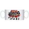 Caneca Branca de Bandas Rock Kiss Fire Hard Caricatura - 1