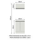 Ver imagem 4 de Kit Armário de Cozinha 60 Cm 100% Mdf 2 Portas e 1 Suspensa Branco Smart Madesa