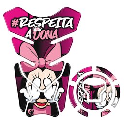 Kit Protetor Tanque Adesivo Moto Honda Acima 2018 Minnie Teu Adesivo Rosa - 1