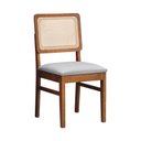 Ver imagem 3 de Kit 2 Cadeiras Lyon Encosto Telinha Natural Assento Estofado - Amêndoa