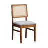 Kit 2 Cadeiras Lyon Encosto Telinha Natural Assento Estofado - Amêndoa - 3