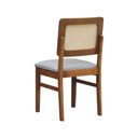 Ver imagem 6 de Kit 2 Cadeiras Lyon Encosto Telinha Natural Assento Estofado - Amêndoa - Assento Estofado Linho Bege