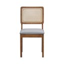 Ver imagem 4 de Kit 2 Cadeiras Lyon Encosto Telinha Natural Assento Estofado - Amêndoa