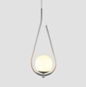 Ver imagem 2 de Lustre Pendente On Drop - Prata com Globo de Vidro Branco