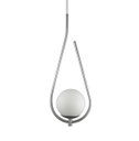 Ver imagem 1 de Lustre Pendente On Drop - Prata com Globo de Vidro Branco