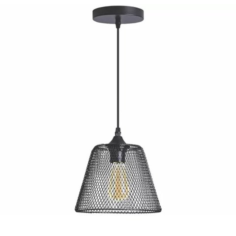 Lustre Cupula Abajur Pendente Aramado Metal Decoraçao Casa Sala Quarto Lampada Luz Iluminaçao Teto L