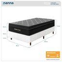 Ver imagem 2 de Cama Box Branca + Colchão Solteiro King Santa Cruz Preto Molas Ensacadas Euro Pillow 96x203x72cm