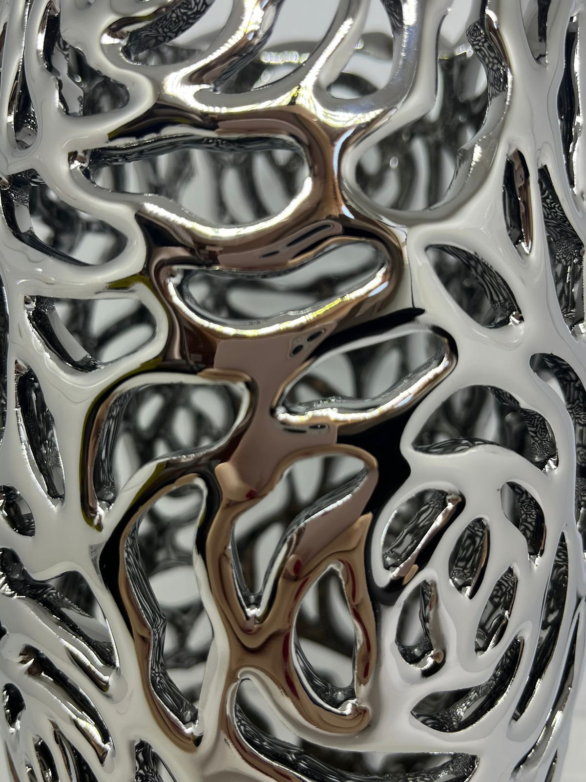 Vaso Decorativo Prata Vazado - Mabruk - 4