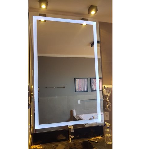 Espelho com Luz de Led 80x80 Branco Quente
