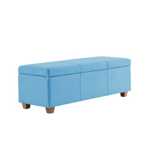 Recamier Bau Dubai 1,20m Suede Azul Turquesa - Inova Decorações