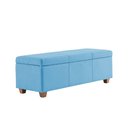 Ver imagem 1 de Recamier Bau Dubai 1,20m Suede Azul Turquesa - Inova Decorações