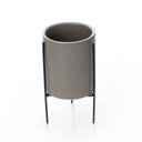 Ver imagem 1 de Cachepot Cinza com Suporte em Metal G 15x8cm - D’Rossi