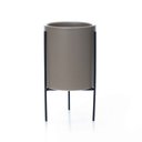Ver imagem 4 de Cachepot Cinza com Suporte em Metal G 15x8cm - D’Rossi