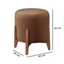 Ver imagem 3 de Kit 2 Puff Decorativo para Sala Redondo Luxo Dubai Veludo:capuccino