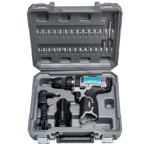 PARAFUSADEIRA FURADEIRA TRAMONTINA PARA USO DOMÉSTICO 10,8 V COM MALETA 30 PEÇAS 42382/030 Bivolt