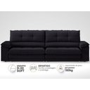 Ver imagem 4 de Sofá com Carregador Usb Retrátil Reclinável Monaco 2,90m Velosuede Preto - Netsofas