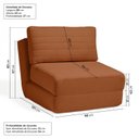 Ver imagem 5 de Poltrona Cama sem Braço Reclinável Fold CabeCasa MadeiraOriginals Laranja Bouclé Terracota