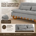 Ver imagem 7 de Sofá Cama Casal Lumi 3 Lugares 1,90m Linho com Pillow Top - Cinza
