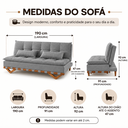 Ver imagem 3 de Sofá Cama Casal Lumi 3 Lugares 1,90m Linho com Pillow Top - Cinza