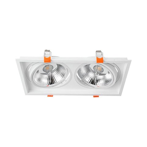 Spot Luminária Teto Retangular Embutir Loyo P/ 2xar111 Nordecor St3235-branco