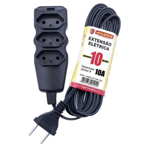 Extensão Elétrica 3 Tomadas 2P/10A 10 Metros