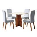Ver imagem 3 de Conjunto Sala de Jantar Mesa Quadrada 0,90m Moove 4 Cadeiras Linho Milano Viero