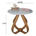 Ver imagem 3 de Mesa Lateral Bela Alice Redonda Tampo Vidro MDF 60cm Off White Decoraper