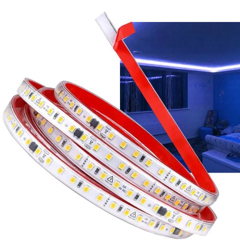 Fita Led Smd Dupla Face Luz Direta Azul 3 Metros Iluminaçao Decoraçao Perfil Sanca Gesso Loja Casa C