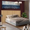 Cama Queen Com Cabeceira Ripada 2.41m Bristol Laranjeiras Linea Brasil Titanio Carvalho - 1