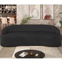 Ver imagem 2 de Sofá 4 Lugares Curvo Sala de Estar Living Lótus D02 Corino Preto 230 cm C-05 - Lyam Decor