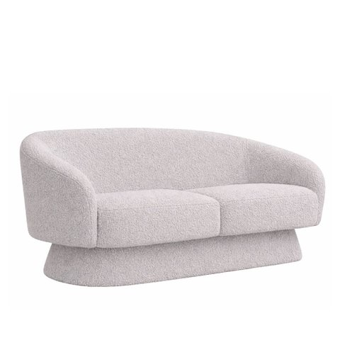 Sofá Solis 2 Lugares 180cm Bouclé Cinza - Sallar Home