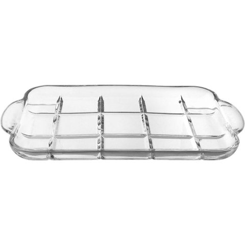 Bandeja Retangular Home&co Vidro 3x38x23cm Transparente para Servir