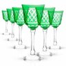 Conjunto Taças de Cristal Lapidado Verde 260ml 6 Peças - 1