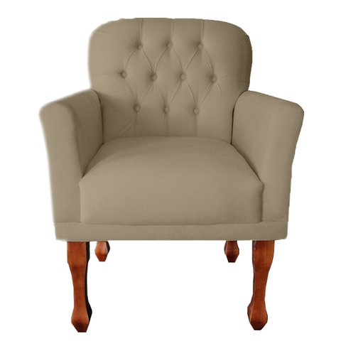 Poltrona Stephany Luxuosa para Recepção e Escritório Advocacia - Suede - Sv Decor:cappuccino