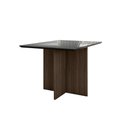 Ver imagem 1 de Mesa de Jantar 4 Lugares 1,20m Tampo com Vidro Napoles Carvalho Grafite