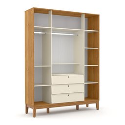 Guarda Roupa Infantil 4 Portas e 3 Gavetas Unique Freijó/Off White/Eco Wood - Matic Móveis - 2