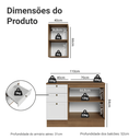 Ver imagem 3 de Conjunto Gabinete para Banheiro 110cm 3 Gavetas 3 Portas Rustic/Branco Vik Madesa 01