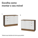 Ver imagem 5 de Conjunto Gabinete para Banheiro 110cm 3 Gavetas 3 Portas Rustic/Branco Vik Madesa 01
