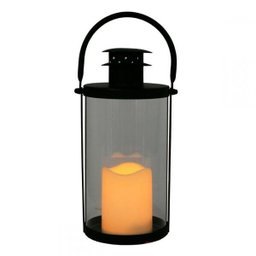 Lanterna de Metal e Vidro com Vela de Led - 1
