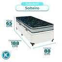 Ver imagem 3 de Conjunto Cama Box Bau Blindado Solteiro + Colchão D28 Conforto Paropas