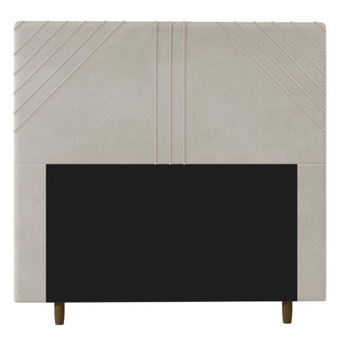 Cabeceira Box Casal Queen Size Lisboa 160cm Veludo Bege