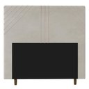 Ver imagem 1 de Cabeceira Box Casal Queen Size Lisboa 160cm Veludo Bege