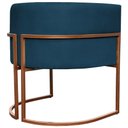 Ver imagem 4 de Kit 2 Poltronas para Sala de Recepção Luna Suede Cores Base de Ferro Bronze - Azul-marinho, Suede