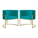 Ver imagem 1 de Kit 02 Poltronas Luana Para Sala Suede Cores - DS Estofados - Azul Turquesa