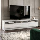 Ver imagem 1 de Rack Domo de Luxo para Sala TV Ate 70 Polegadas Moderna Compacta 3 Gavetas 3 Nichos - Branco